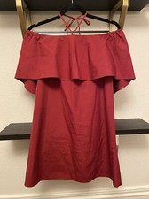 PRISTINE - Alice and Olivia Maroon Off The Shoulder Mini Dress- Size XS