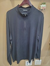NEW Travis Mathew Ladies Crestview Striped 1/4 zip Black MEDIUM
