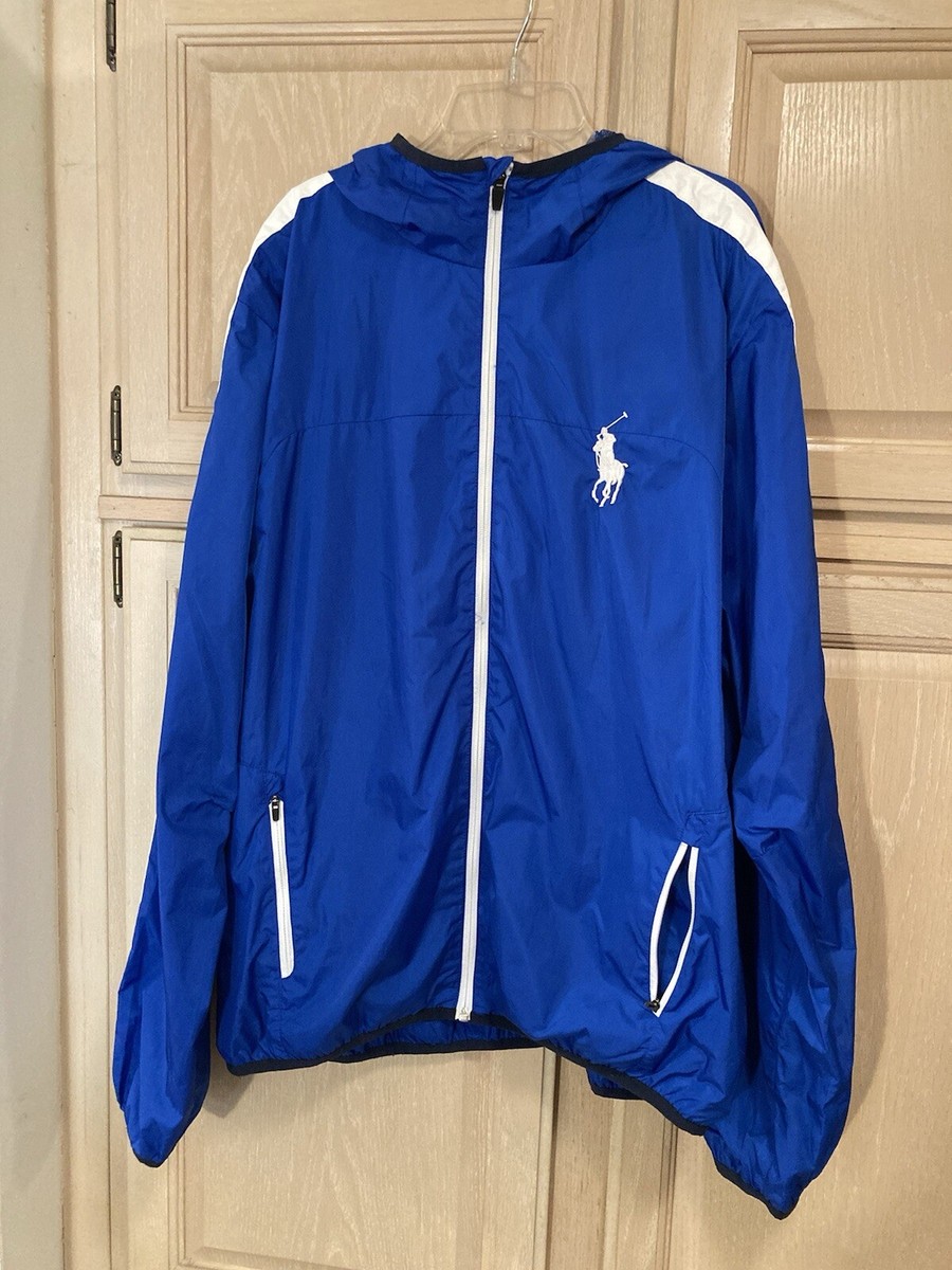 POLO RALPH LAUREN 67 PERFORMANCE BIG PONY BLUE WINDBREAKER JACKET