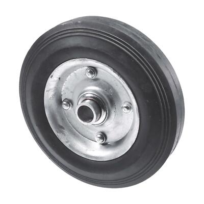 Chain Link 6'' Solid Black Rubber Wheel for Residential Gates- Helper Wheel