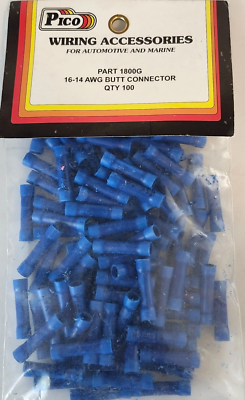 #ad #ad 100 Pcs. Pico Marine Auto Crimp Butt Wire Connector 16 14 AWG Blue # 1800G $21.95