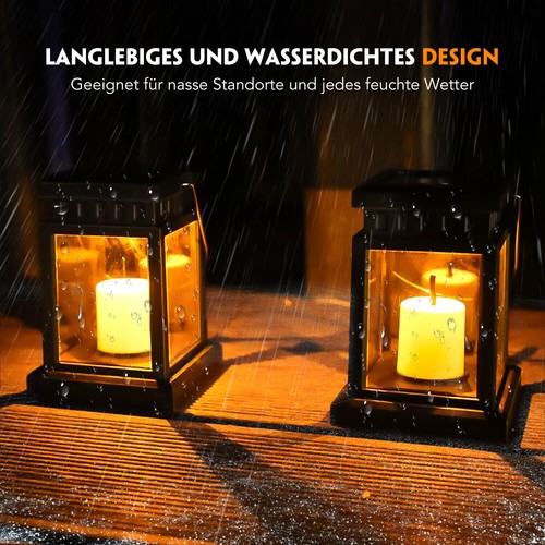2X LED Solar Tischleuchte Solarleuchte Dekoleuchte Gartenleuchte Gartenlampe - Bild 5 von 12