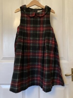 Next Girls Tartan wool blend pinafore. Rounded collar. Fully lined. 5 6 Years.