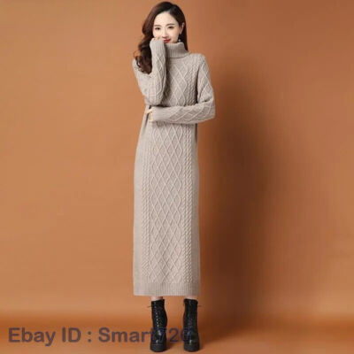 chinese dress ladies Long Sweater Dress Autumn Winter Oversized Long Straight Dress Women Knitted  Maxi Dress O Neck Knitted Ribbed Basic Midi Pullover Dresses, White :  Amazon.de: Fashion main image 0