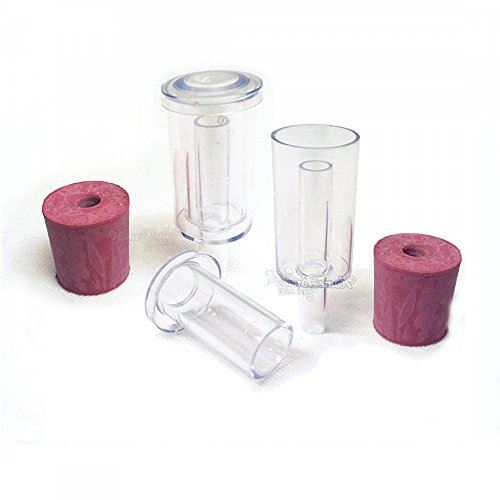 2 x Handy Airlocks & Bored Rubber Bungs for Home Brewing Fermenting