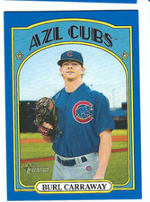 BURL CARRAWAY 2021 TOPPS HERITAGE MINOR LEAGUE BASEBALL BLUE PARALLEL /99