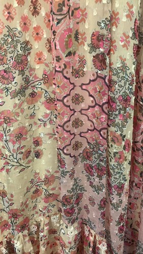 Maxi abito donna patchwork Sundance taglia 2 orlo asimmetrico ricamato - Foto 4 di 10