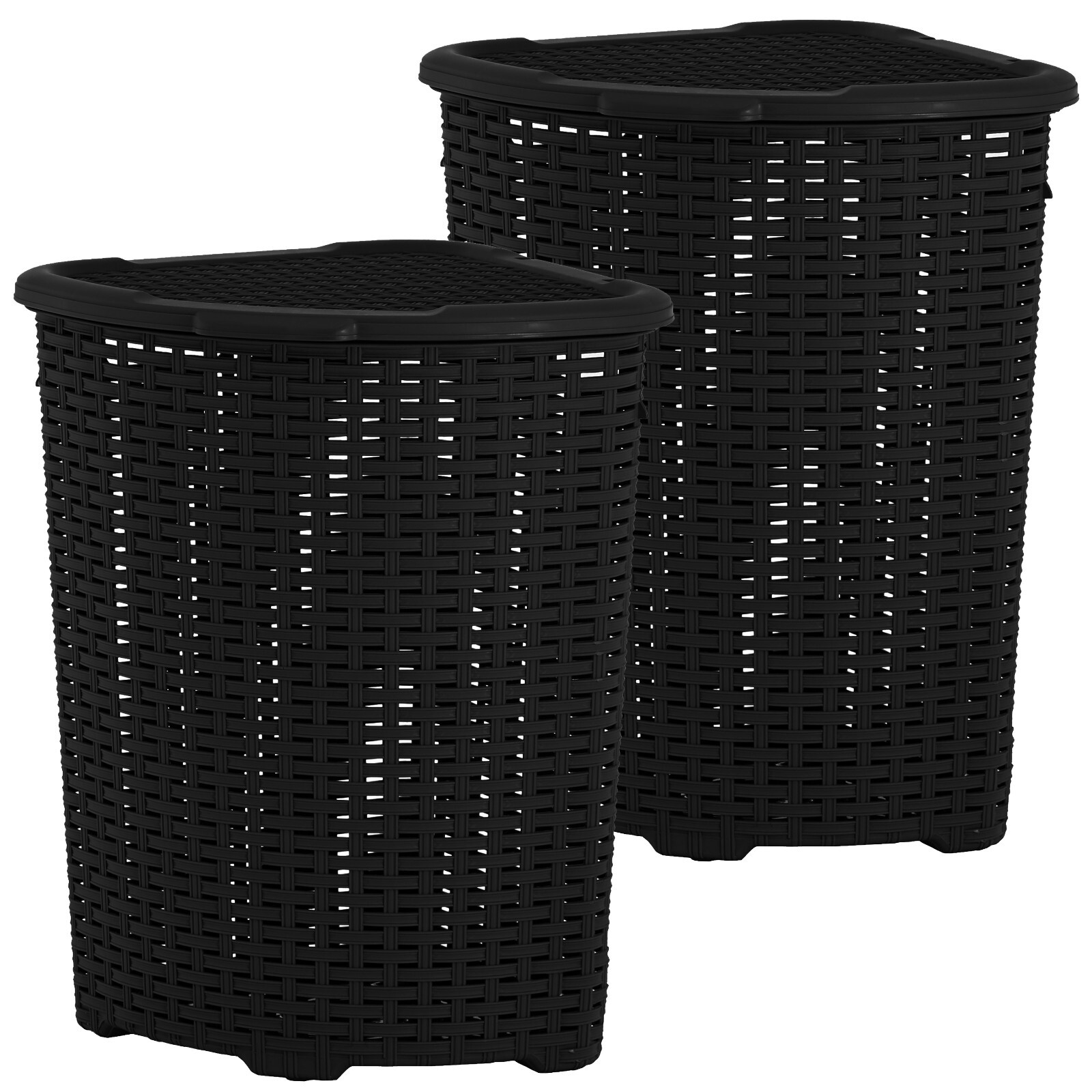 With Lid-black, 2 Pack (50 Liter)