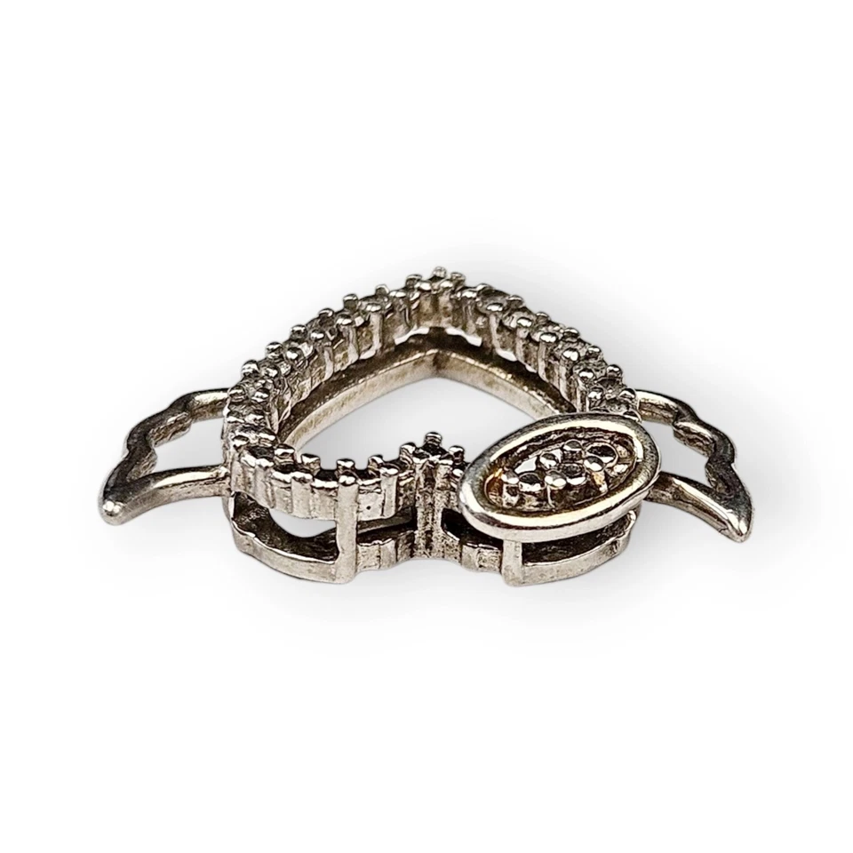 Colgante Corazón Ángel Diamante Chapado en Oro Esterlina Halo Alas Plata 925 DEFECTO 3/4" Foto 4 de 4