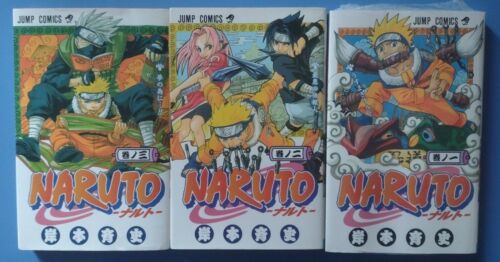 Naruto (manga), original Japanese edition by Masashi Kishimoto, volumes 1-2-3 - Foto 1 di 7