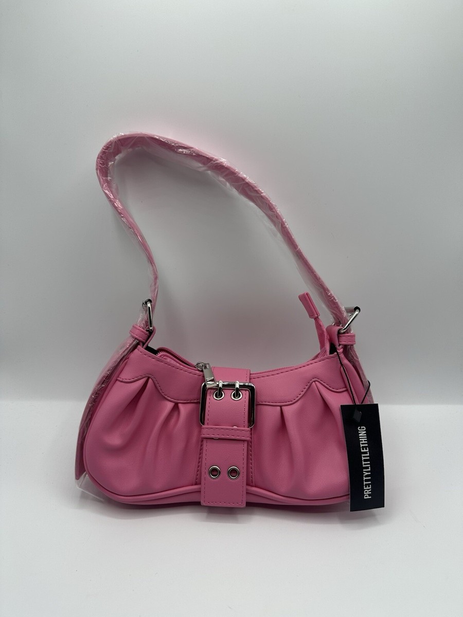 Pretty Little Thing Pink Pu Eyelet Buckle Shoulder Bag PINK