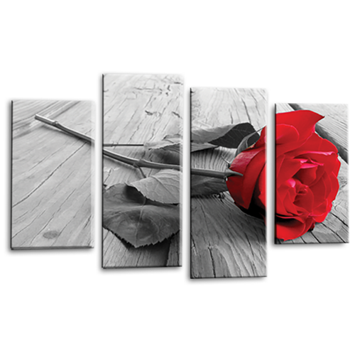 Floral Wall Art Red Living Room Bedroom Framed Canvas Picture Ready to Hang
