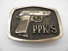 1978 PPK/S AUTOMATIC PISTOL SOLID BRASS BELT BUCKLE