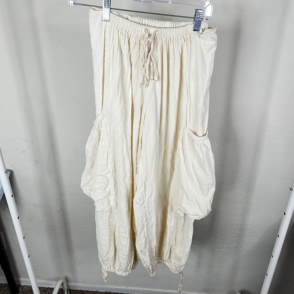 Free People Parachute Pants Womens XS Beige Cotton Baggy Boho