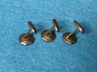VTG MCM Silver With Black Enamel And Clear Stone Cufflinks (set Of 3) — photo 5