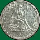 1876 Seated Liberty Quarter Almost Uncirculated AU Coin #41259