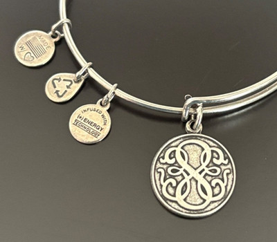 Alex & Ani Path Of Life Infinity Energy Silver Tone Charm Bracelet 7.5''