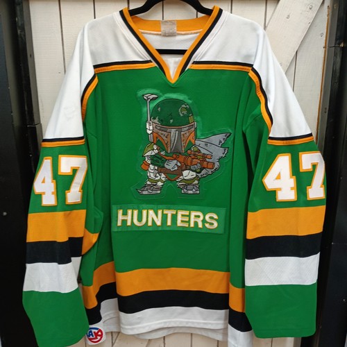 Vintage Athletic Knit "HUNTERS" #47 Hockey Jersey XXL Men's Zombies Star Wars