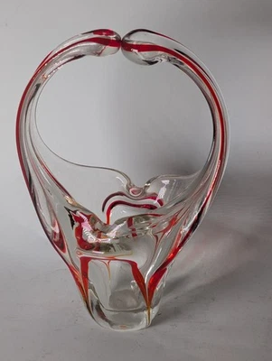 Murano Glas Korbvase Vintage Rot - Bild 1 von 4