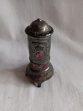 alter Metall Zinn Kanonenofen Ofen mit Ofenrohr Stubenofen für Puppenstube