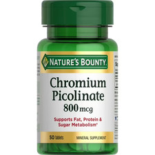 Nature's Bounty Mega Chromium Picolinate 50 Tablets 800mcg