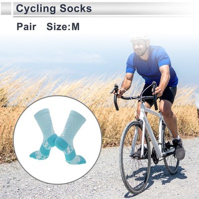 Fahrradsocken Rutschfest Größe M Farbabgestimmte Mid-Cut Fahrradsocken Blau
