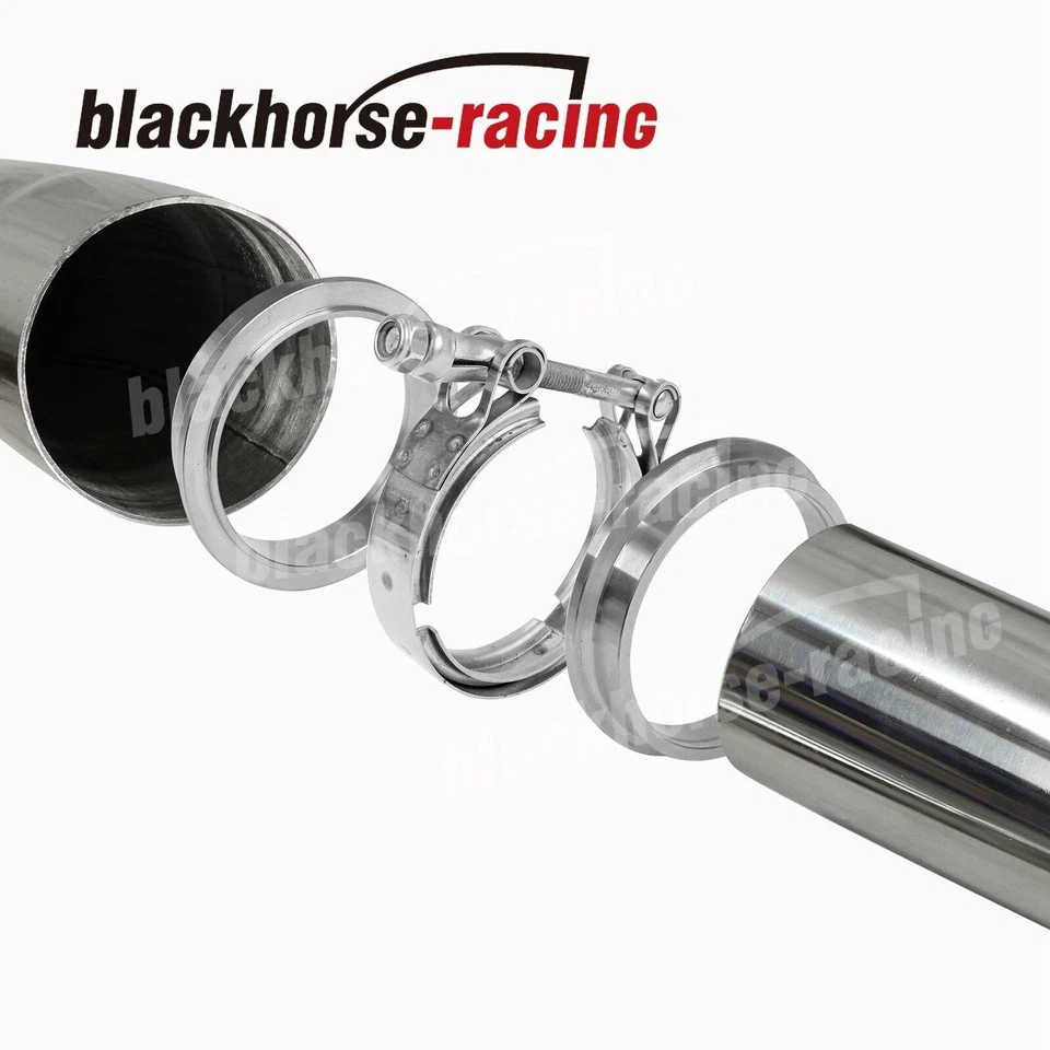 Kit de brida y abrazadera de banda en V de acero inoxidable de 2,5"" pulgadas para tubos de escape turbo Foto 3 de 4