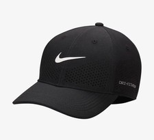 Nike Dri-Fit ADV Club Cap Structured Swoosh Tennis Hat Black Sz S M L FB5636-010