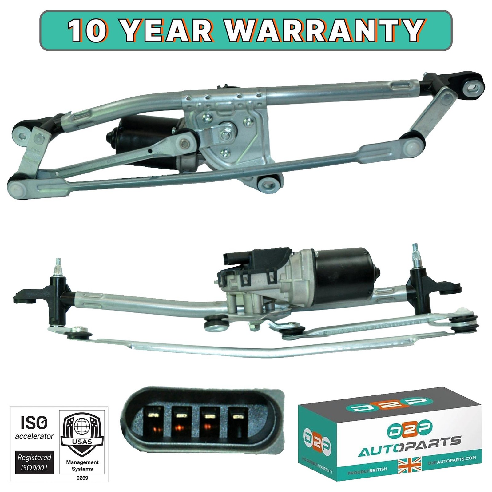 FRONT WINDSCREEN WIPER MOTOR WITH LINKAGE FOR CITROEN NEMO PEUGEOT BIPPER 6401G8
