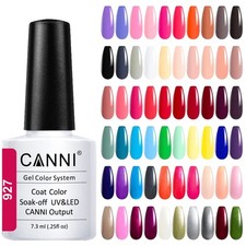 CANNI UV LED Gel Nail Polish Soak Off Manicure Nail Varnish Colours Top Base