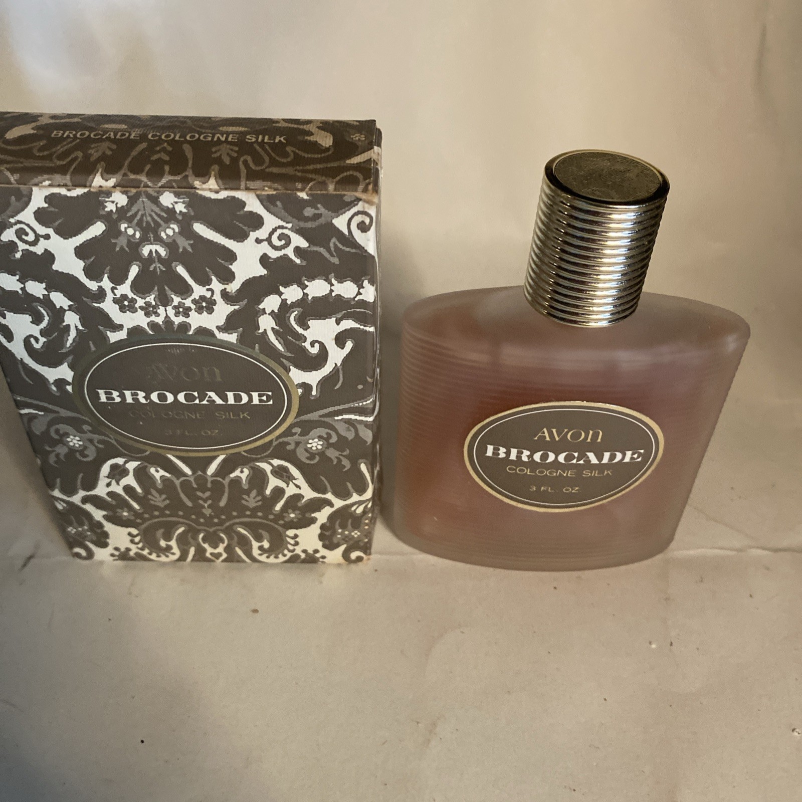 Avon Vintage Brocade Silk Cologne Perfume 3 oz New in Box