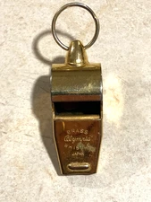 Vintage Olympia Brass Cork Ball Whistle - Made in Japan
