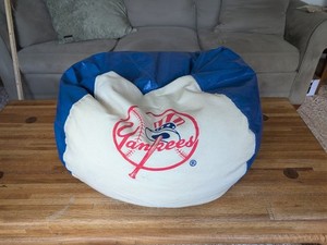 RARE 1970s/1980s Vintage New York Yankees Kids Bean Bag Chair Cover Vinyl/Canvas