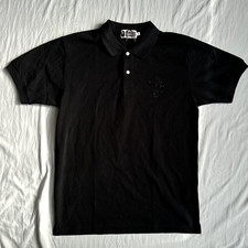 Bape Polo Shirt Black With Crystal Ape Head S...
