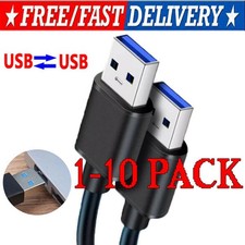 USB 3.0 A Male to A Male Cable Data Transfer Super Speed Power Charger Metal lot