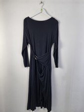 M&S Womens Belted Wrap Maxi Dress Black Size UK 16 NEW