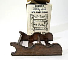 vtg 1:12 dollhouse miniature wood SHELF wall or floor stands CONCORD in box 3"
