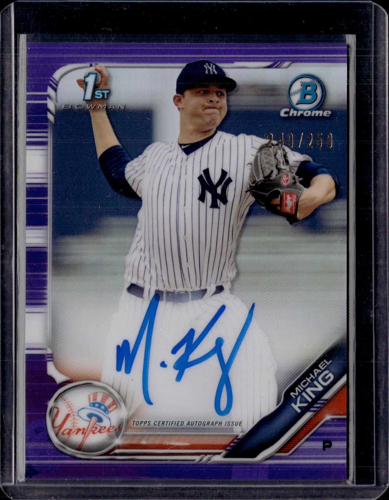 2019 Bowman Chrome Michael King 1st Bowman Purple Refractor Auto 249/250