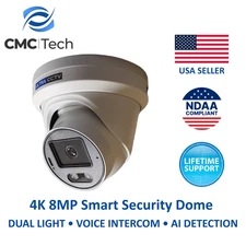 4K 8MP AI POWERED Dome Camera Dual Light Voice Intercom Smart Detection IPC