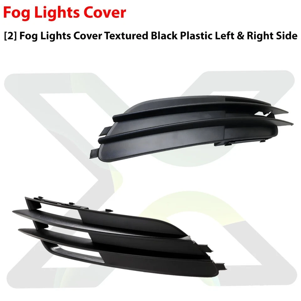 Front Fog Lights Cover Textured Plastic Left & Right Side For 2012-2015 Audi A6 Foto 2 de 4