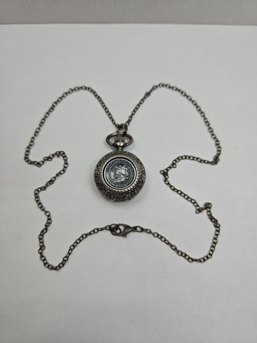 USS Constitution Old Ironsides Boston Pocket Watch Pendant Necklace New Battery