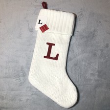 Wondershop Monogram Christmas Stocking Letter L Initial White Knit Target Xmas