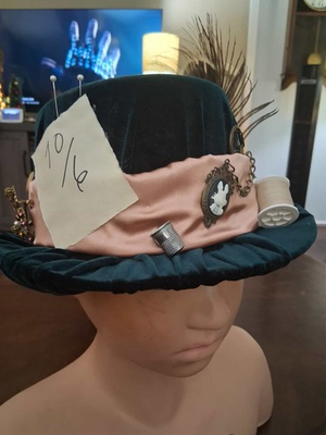 #ad NICE adult homemade Mad Hatter hat. found while cleaning out in laws attic. $50.00