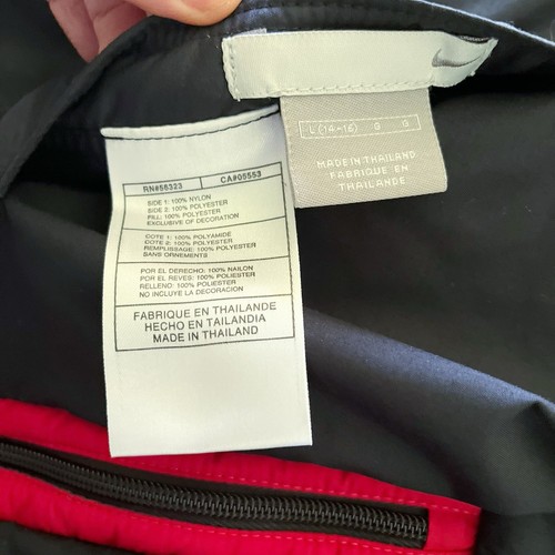 Vtg Nike Jacket Boys Large 14-16 Black Red Reversible Hooded Coat Youth Gray Tag - Picture 22 of 23