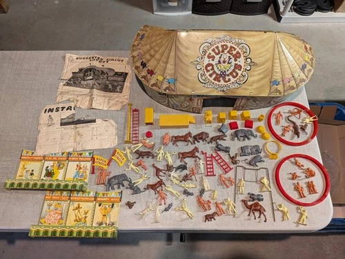 Vintage Marx Super Circus Big Top Tent Play Set Figures Tin Litho  ?Complete?