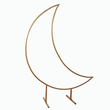 6.5 ft Gold Metal Crescent Moon Wedding Arch Backdrop Stand Party Decorations