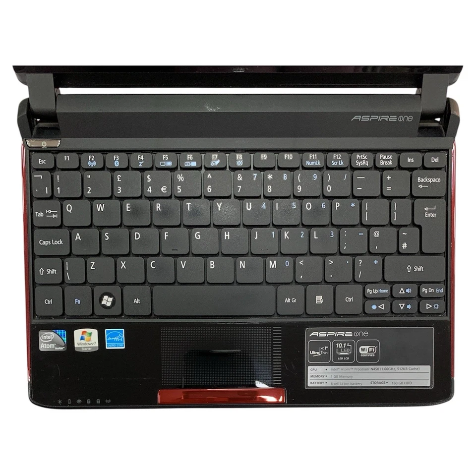 Acer Aspire One Intel Atom 1.66GHz 1gb RAM 160gb HDD Windows 7 10" Screen - Image 2 of 4