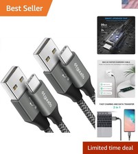 6ft USB A to USB C Cable, 2Pack Fast Charging Cord Type C Charger