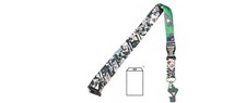 DC Comic Joker Comic and Logo Print Lanyard with Charm and ID Badge Holder