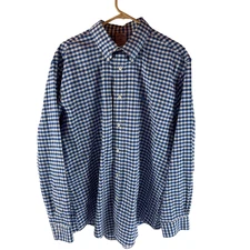 Brooks Brothers Regent Button Shirt Mens XL Blue Checks Long Sleeve